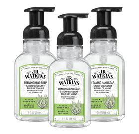 J.R. Watkins Foam Hand Soap 3 Pack Aloe & Green Tea front view