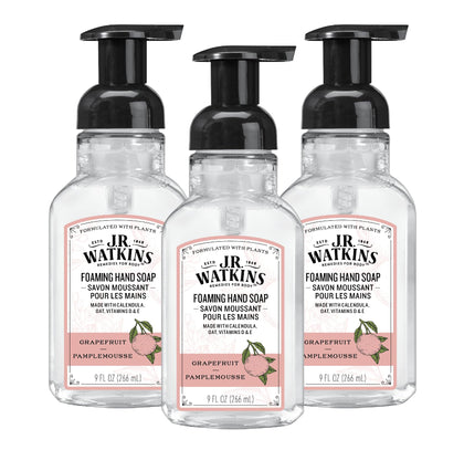 J.R. Watkins Foam Hand Soap 3 Pack Grapefruit front view