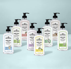 J.R. Watkins Gel Hand Soap 3 Pack in bathroom setting