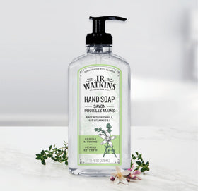 J.R. Watkins Gel Hand Soap 3 Pack Neroli & Thyme dispenser close-up