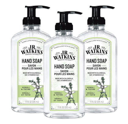 J.R. Watkins Gel Hand Soap 3 Pack Neroli & Thyme front view