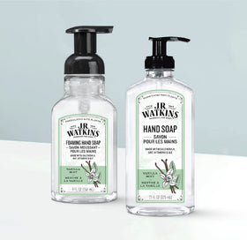 J.R. Watkins Gel Hand Soap 3 Pack Vanilla Mint bottle close-up