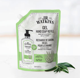J.R. Watkins Gel Hand Soap close-up of Aloe & Green Tea scent