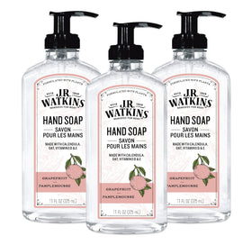 J.R. Watkins Gel Hand Soap Dispenser 3 Pack Grapefruit front view