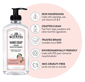 J.R. Watkins Gel Hand Soap Dispenser 3 Pack Grapefruit side view
