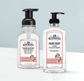 J.R. Watkins Gel Hand Soap Dispenser 3 Pack Grapefruit with lather