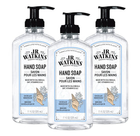 J.R. Watkins Gel Hand Soap Dispenser 3 Pack, Ocean Breeze front view