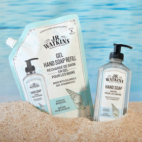 J.R. Watkins Gel Hand Soap dispenser with ocean breeze scent