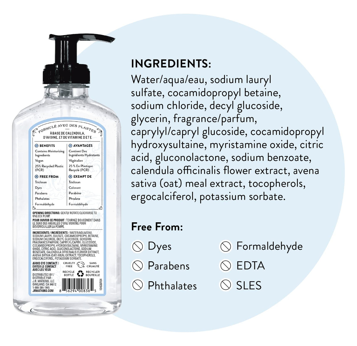 J.R. Watkins Gel Hand Soap in a bathroom setting