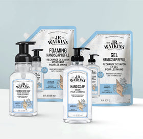 J.R. Watkins Gel Hand Soap in a bathroom setting