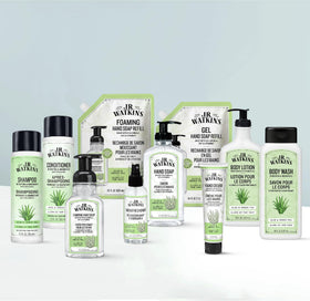 J.R. Watkins Gel Hand Soap in bathroom setting