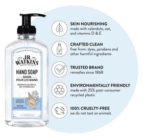 J.R. Watkins Gel Hand Soap ingredients close-up