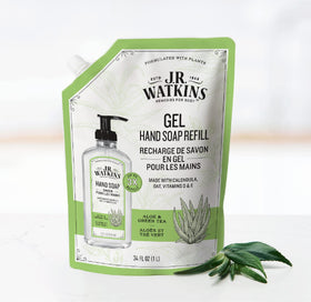 J.R. Watkins Gel Hand Soap packaging with ingredients list