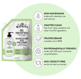 J.R. Watkins Gel Hand Soap Refill 34 fl oz packaging