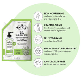 J.R. Watkins Gel Hand Soap refill pouch with spout