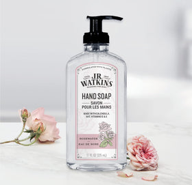 J.R. Watkins Gel Hand Soap with lather on hands