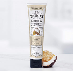 J.R. Watkins Hand Cream Coconut application on hands