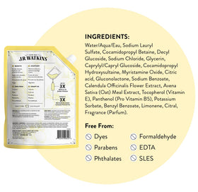 J.R. Watkins hand soap refill packaging details