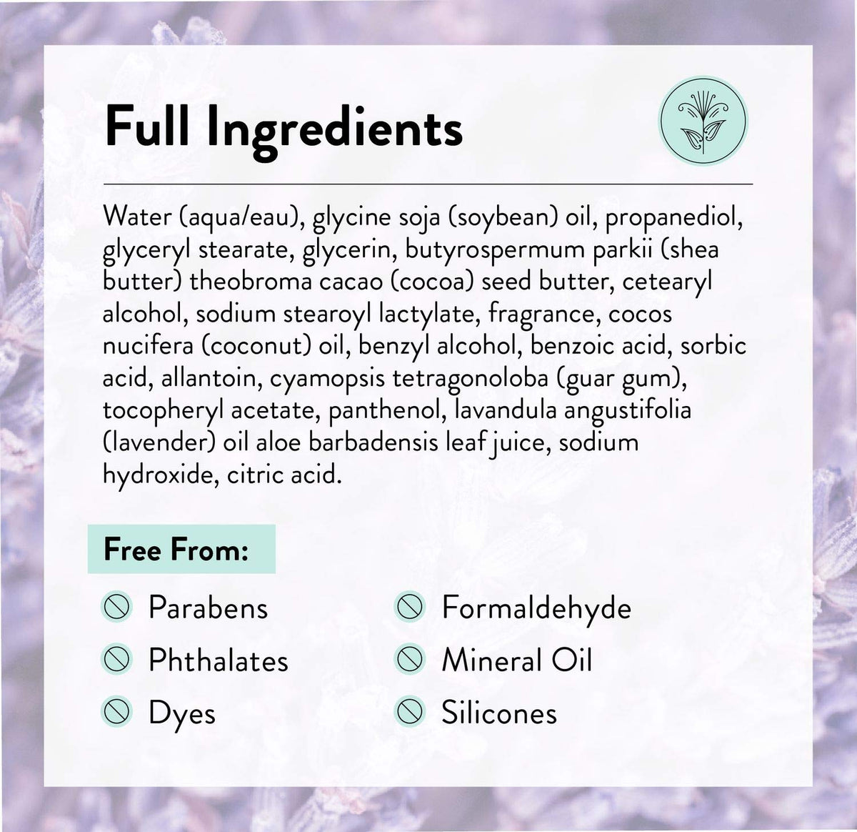 J.R. Watkins Lavender Body Lotion back view