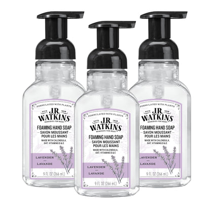 J.R. Watkins Lavender Foam Hand Soap 3 Pack front view