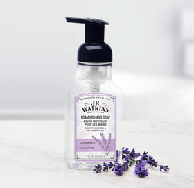 J.R. Watkins Lavender Foam Hand Soap close-up of dispenser