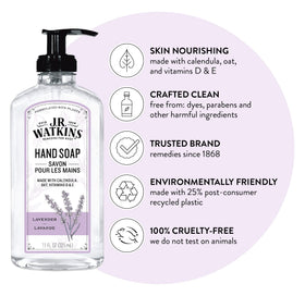 J.R. Watkins Lavender Gel Hand Soap bottle close-up
