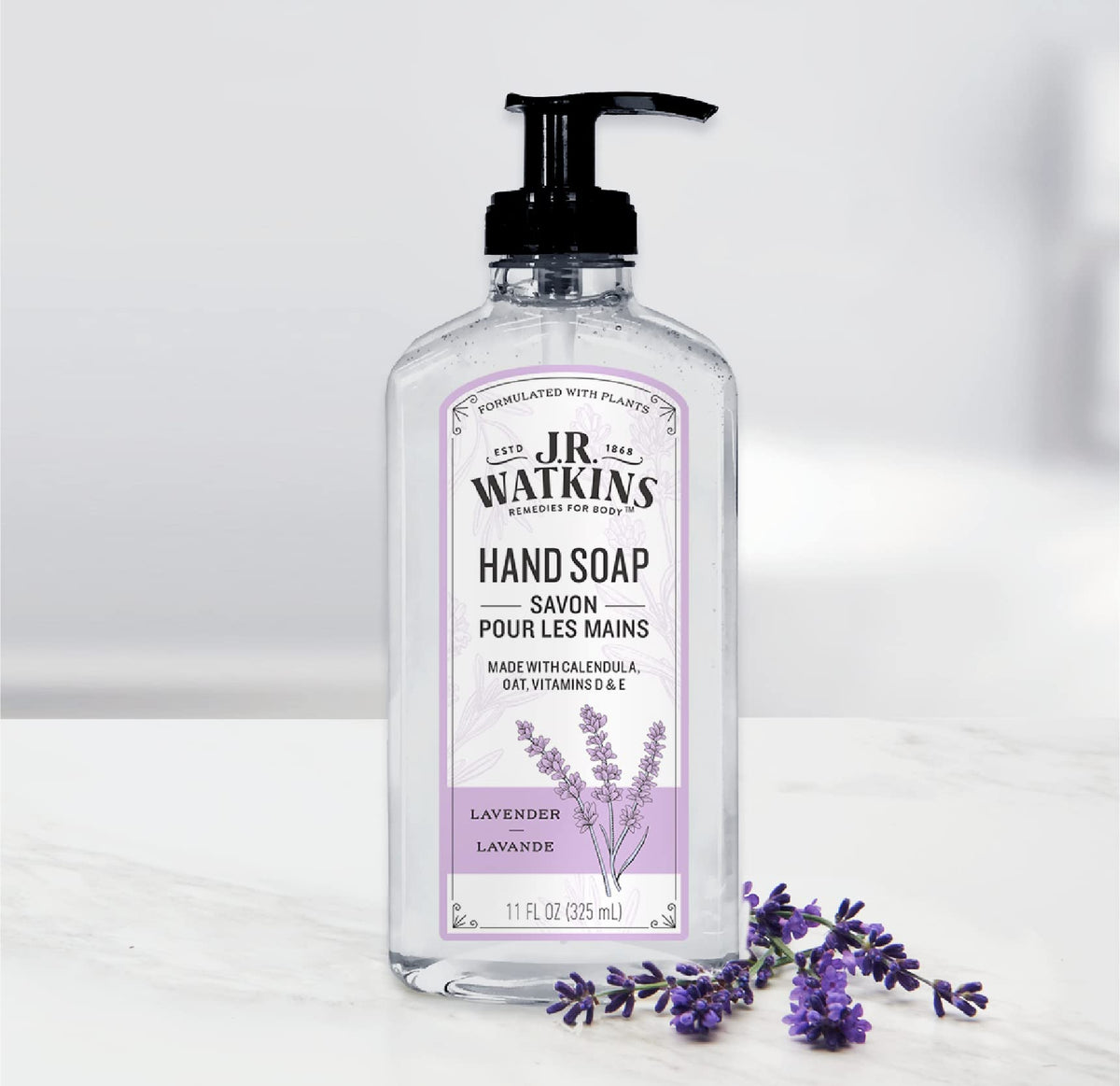 J.R. Watkins Lavender Gel Hand Soap packaging