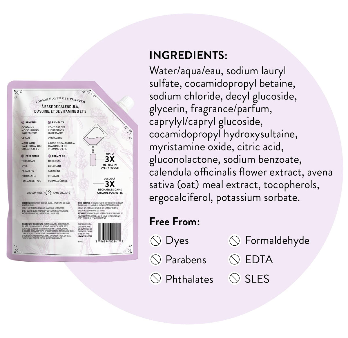 J.R. Watkins Lavender Hand Soap in kitchen use