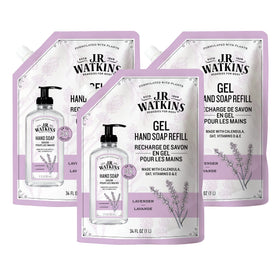 J.R. Watkins Lavender Hand Soap Refill 3 Pack front view
