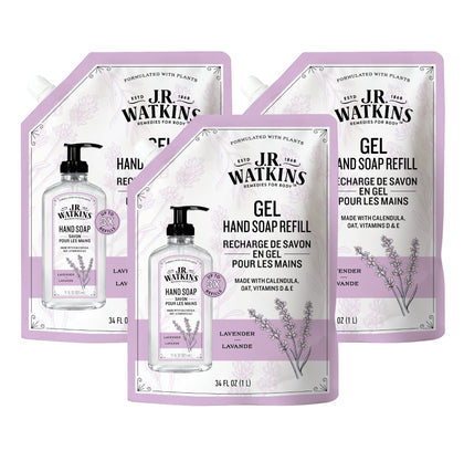 J.R. Watkins Lavender Hand Soap Refill 3 Pack front view