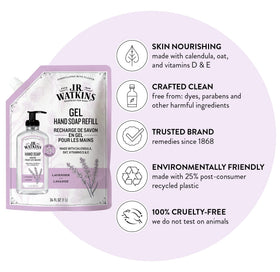 J.R. Watkins Lavender Hand Soap refill pouch with spout