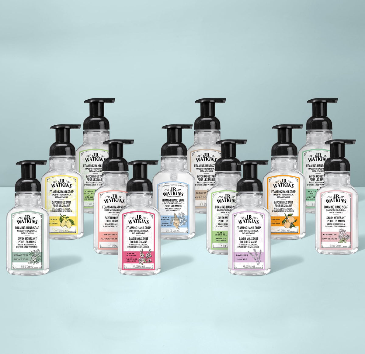 J.R. Watkins Lemon Foam Hand Soap refill bottles with shea butter cream