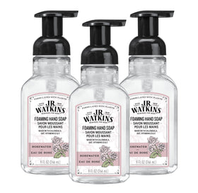 J.R. Watkins Moisturizing Foam Hand Soap 3 Pack, Rose scent front view