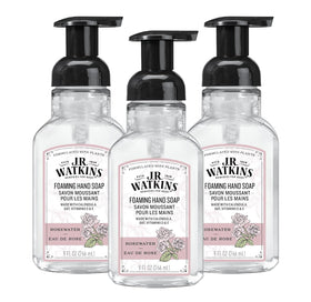 J.R. Watkins Moisturizing Foam Hand Soap Dispenser 3 Pack, Rose front view