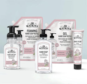J.R. Watkins Moisturizing Foam Hand Soap Dispenser 3 Pack, Rose packaging detail