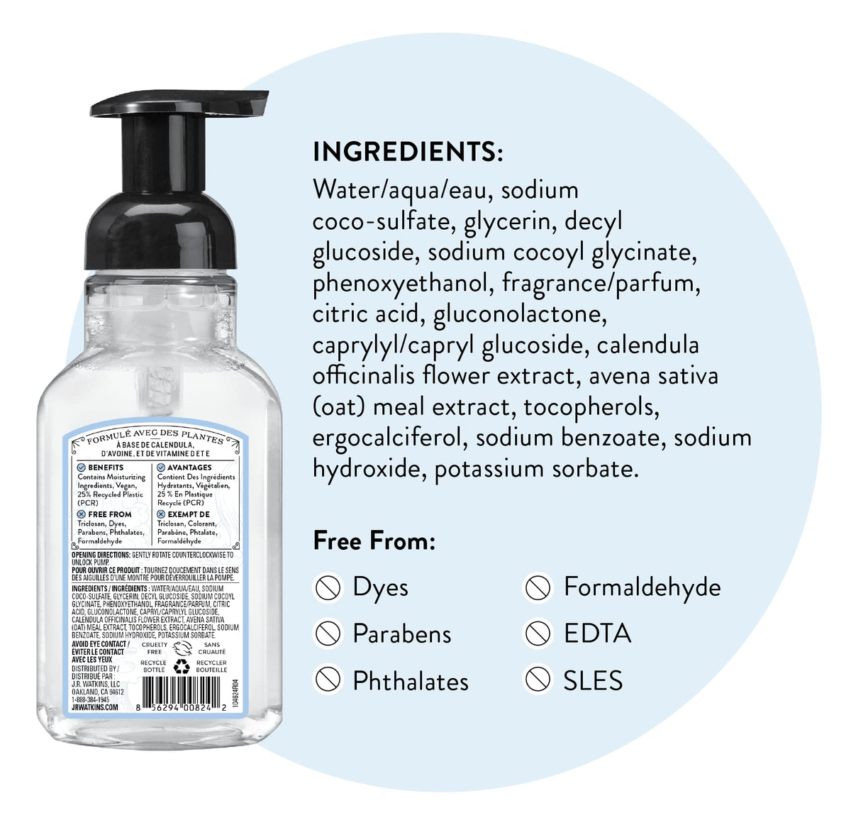 J.R. Watkins Moisturizing Foam Hand Soap with natural ingredients
