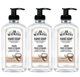 J.R. Watkins Moisturizing Gel Hand Soap 3 Pack Coconut front view