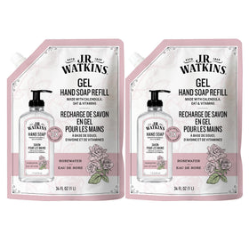 J.R. Watkins Moisturizing Gel Hand Soap Refill 2 Pack in Rosewater scent