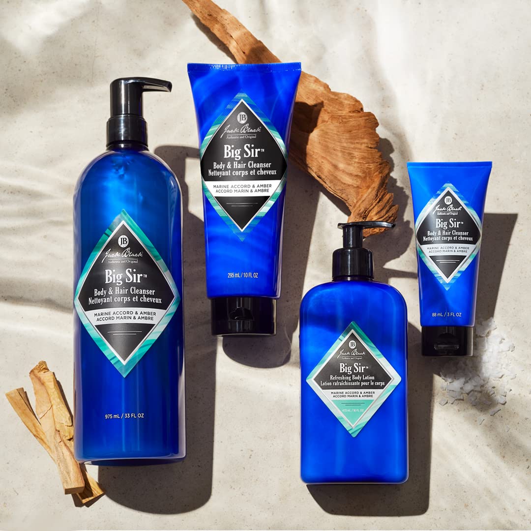 Jack Black Big Sir Body & Hair Cleanser with Marine Accord and Amber notes