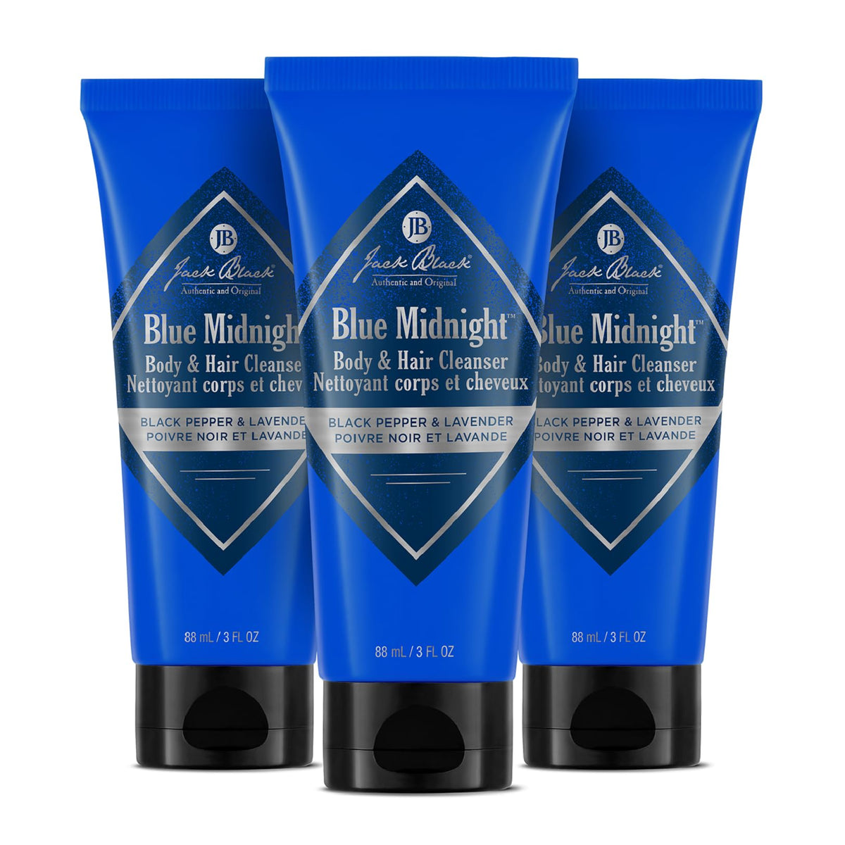 Jack Black Blue Midnight Body & Hair Cleanser 3 Fl Oz front view