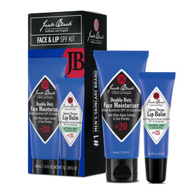 Jack Black Face & Lip Set front view with moisturizer and lip balm