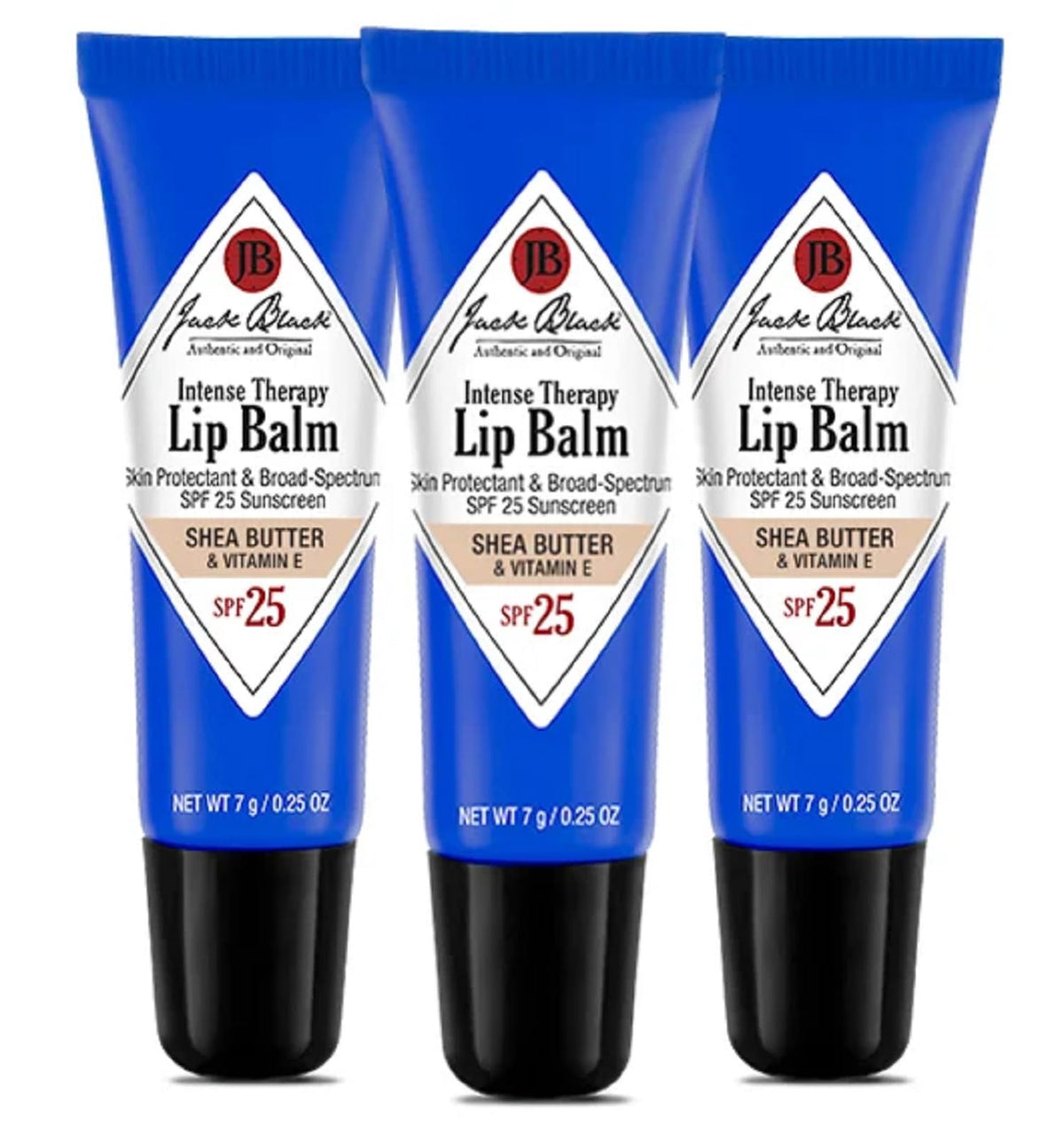 Jack Black Intense Therapy Lip Balm pack of 3 with SPF 25