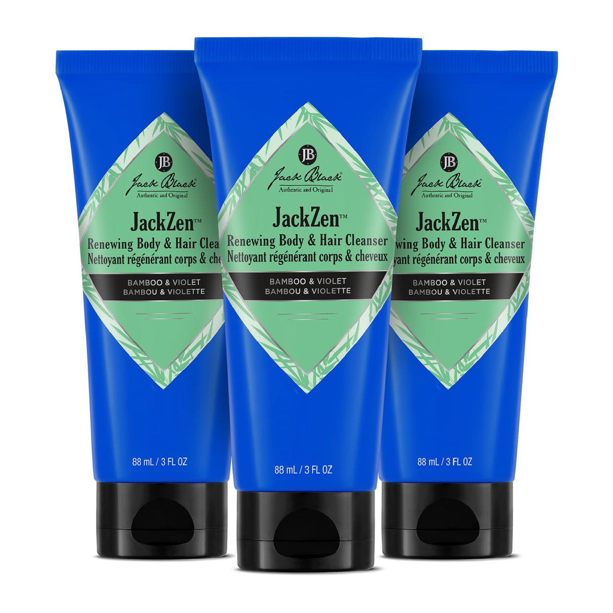 Jack Black JackZen Renewing Body & Hair Cleanser pack of 3 front view