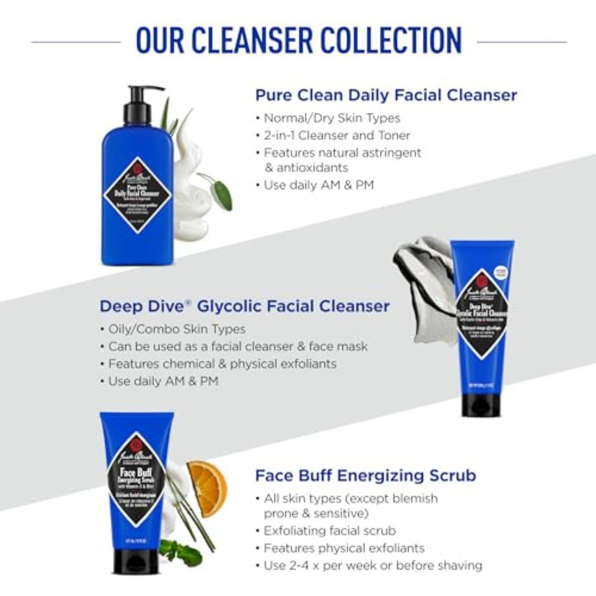Jack Black Pure Clean Daily Facial Cleanser 16 Fl Oz on bathroom shelf