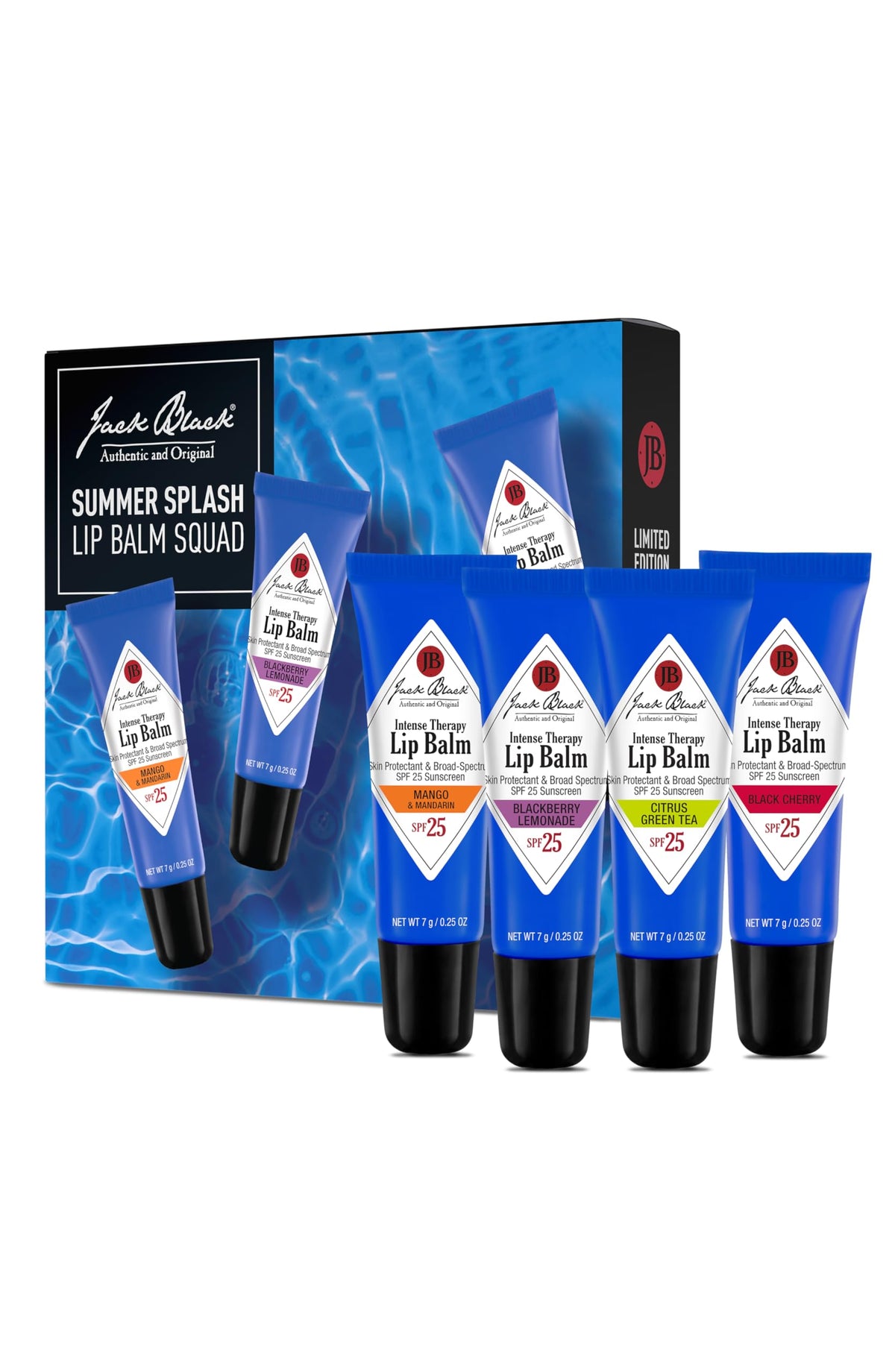 Jack Black Summer Splash Lip Balm Squad pack of 4