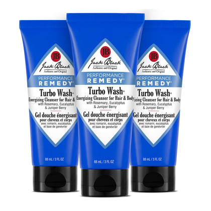 Jack Black Turbo Wash 3-pack front view showing all tubes