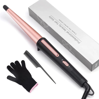 JAETON Hair Curling Iron Wand front view with tapered barrel