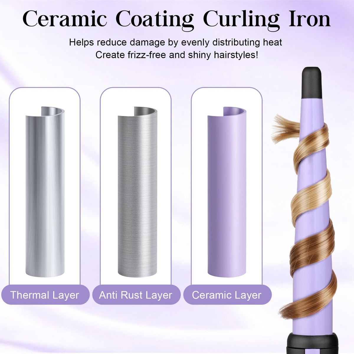 JAETON Hair Curling Iron with heat-resistant glove
