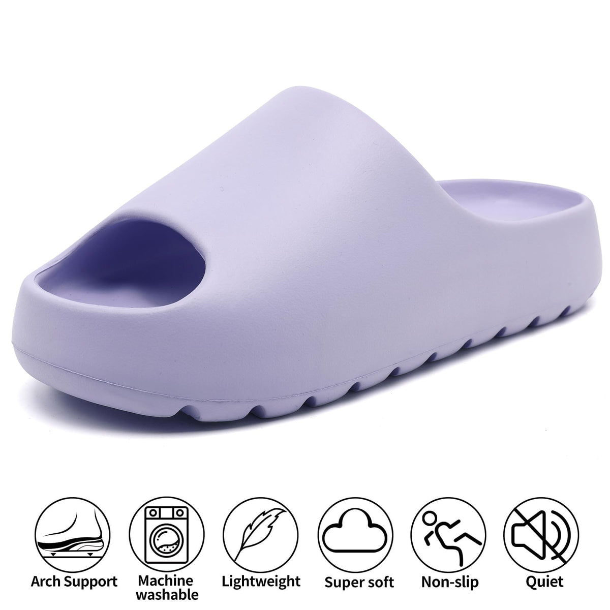 Jaeynow Cloud Slides Light Purple back view