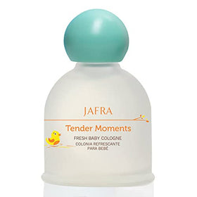 JAFRA Tender Moments Fresh Baby Cologne 3.3 Fl oz on a changing table